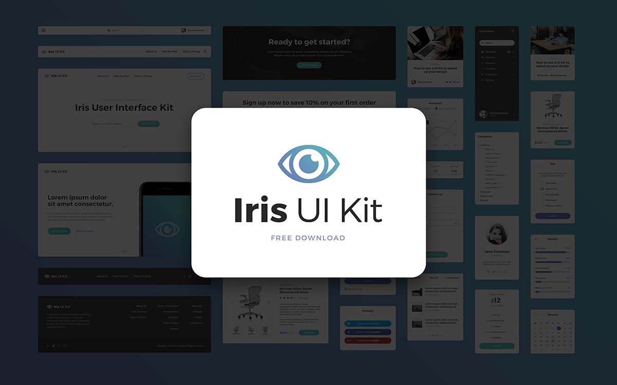 Iris UI Kit - Free PSD